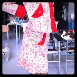MARC Jacobs red white skirt sz 2 New